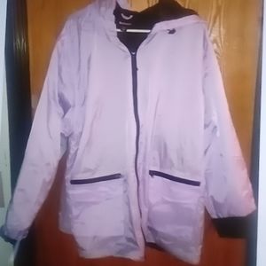 ROMANS lilac nylon fleece jacket 1x